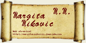 Margita Miković vizit kartica